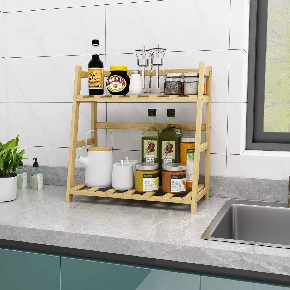 Широкая настольная подставка для растений настольная книжная полка для хранения настольная подставка для растений подставка для цветов офисная Полка для специй деревянная подставка