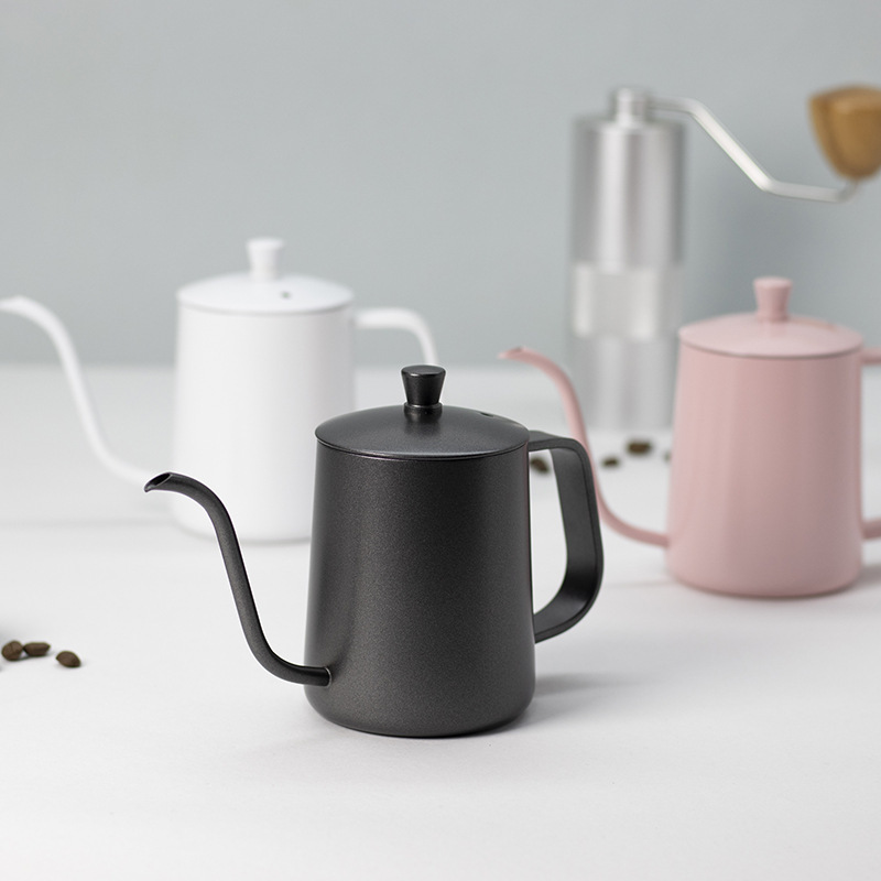 Factory wholesale 304 stainless steel coffee hand pot thin mouth long mouth pot household with lid scale hanging ear pot 350ml Factory wholesale 304 stainless steel coffee hand pot thin mouth long mouth pot household with lid scale hanging ear pot 350ml
