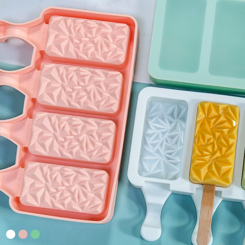 Sanxin 4-piece cubierto colina helado molde de silicona hogar DIY hecho en casa Popsicle helado molde de grado alimenticio