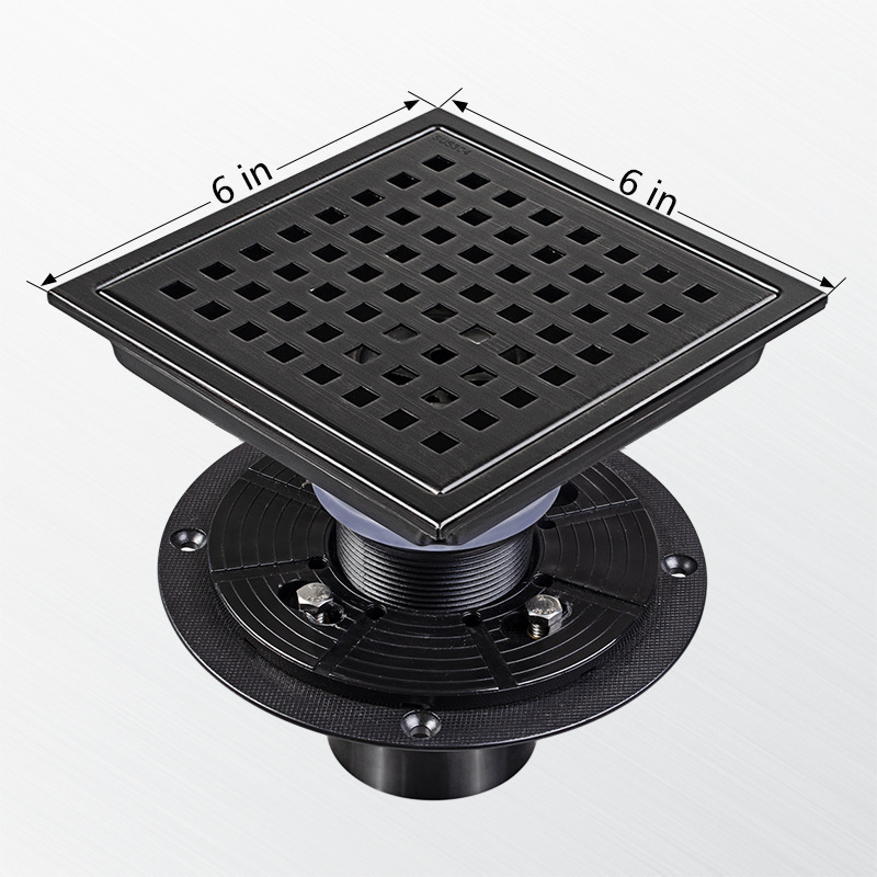 Cruz-frontera Yama 304 hijo Acero inoxidable piso drenaje cuadrado malla invisible cinturón brida americano desodorante 4in6 pulgadas al por mayor
