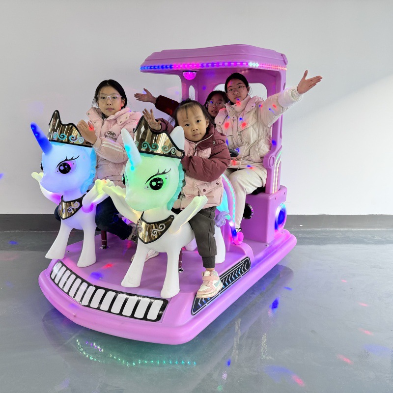Niños Shuang ciervo parachoques eléctricos luminosos de doble coche de atracciones al aire libre plaza centro comercial puesto de fábrica de equipos de atracciones