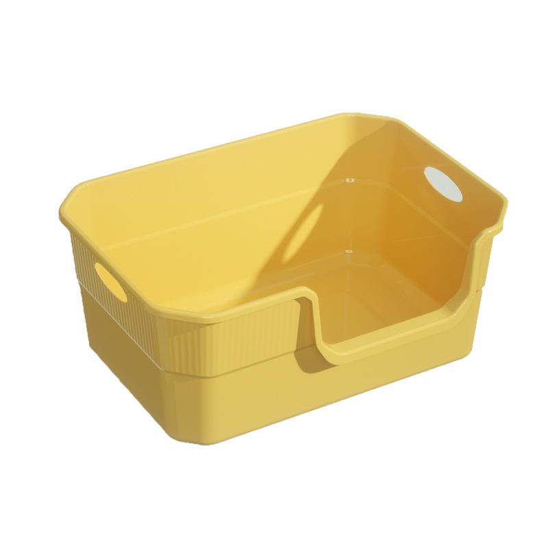 La caja de arena para gatos es de gran tamaño, semicerrada, anti-salpicaduras externas, inodoro para gatos desmontable y lavable integrado, PP, punto de fábrica elevado, envío rápido