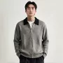 撞色男士翻领休闲毛衣