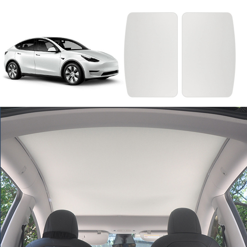 Suitable for Tesla Modely sunroof sunshade curtain split car roof canopy sun protection car sunshade