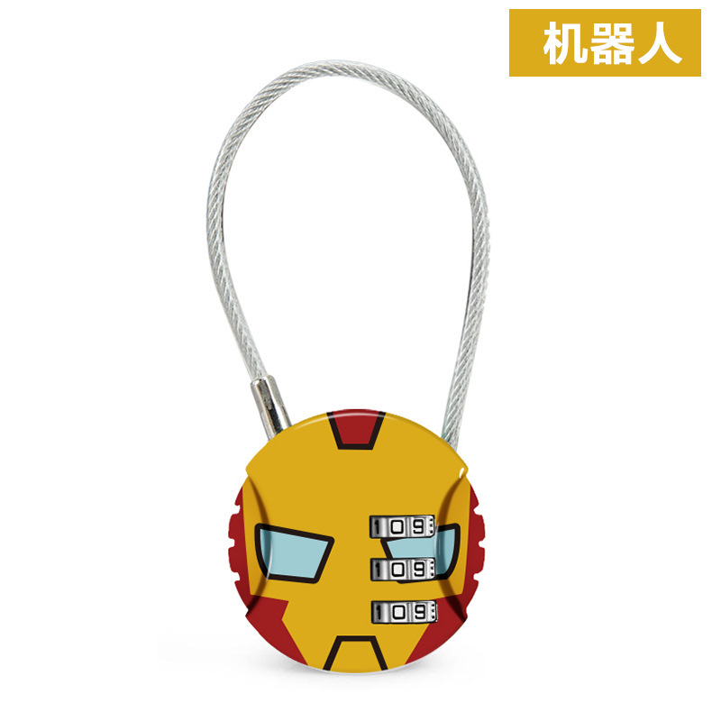 クリエイティブヘルメットパスワードロックパスワードロック荷物バッグロックジムキャビネットミニパスワードワイヤーロック|undefined