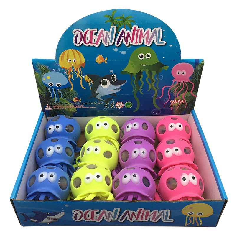 Медуза дыра мяч осьминог играет в воду красочные бусины пузырь большие бусины детская декомпрессионная вентиляционная игрушка Моделирование океан щепотка музыка