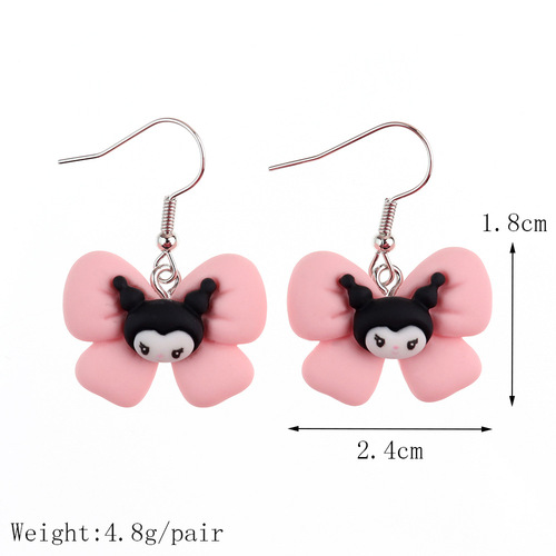 Japanese and Korean fun cute cartoon animal food toy earrings creative childlike girl heart ear hook earrings earrings