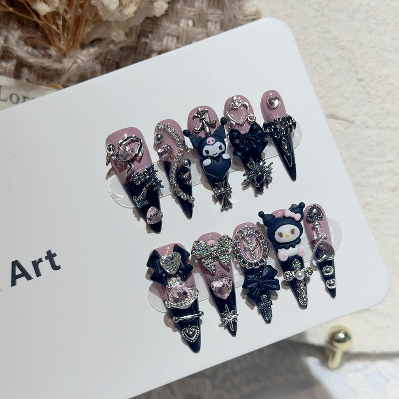 "Save Kuromi" Popular Kuromi Handmade Wearable Manicure Nail Patches Are Removable and Reusable