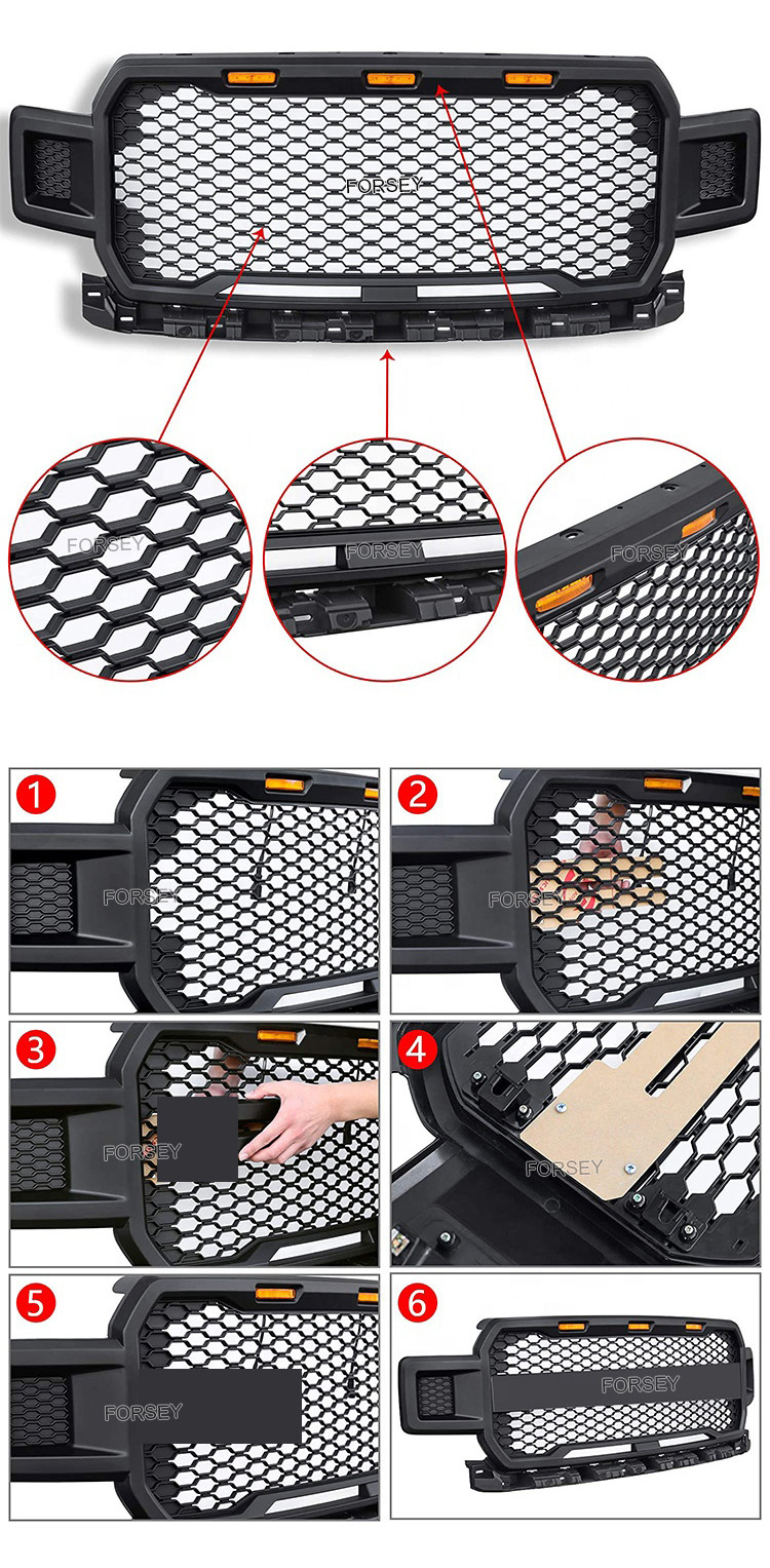 Suitable for 18-19 Ford F- 7.5kg front grille without lights on the sides