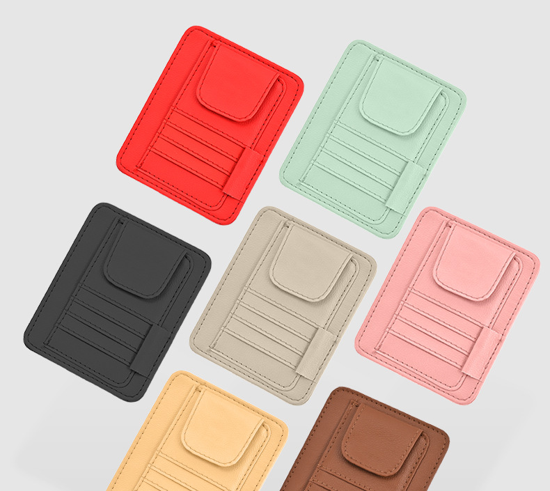 Car Sun Visor Storage Clip Multifunctional Car Glasses Clip Card Business Card Id Clip Bill Interior Storage Bag