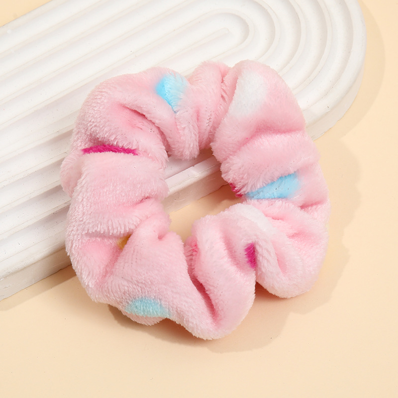 Punto de felpa, lazo para el cabello del intestino grueso, franela femenina, lazo para los intestinos de otoño e invierno, corbata de cola de caballo, banda de goma, cuerda para el cabello teñida, tocado de todo fósforo, accesorios para el cabello