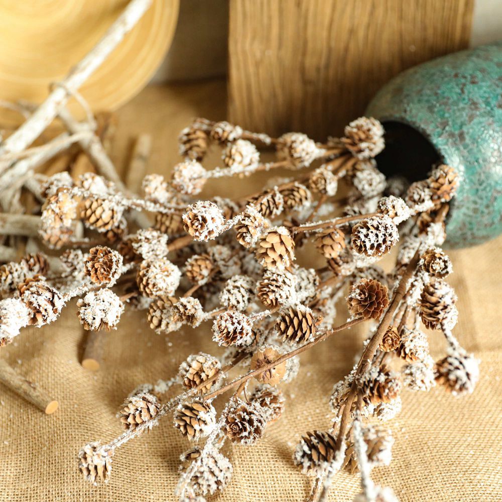 婚慶仿真花聖誕撒雪松果INS風廠家家居裝飾跨境批發假花MW61205