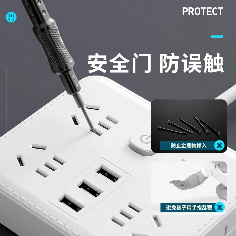 Питание в реальном времени творческий настольный блок питания - панель USB подключение USB кабель домашняя полоса длинная пористость розетка