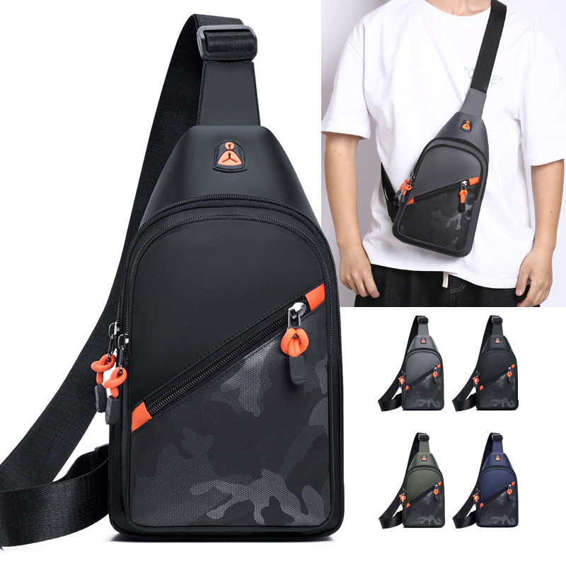 Bolso de pecho para hombres transfronterizos nuevo simple bolso de hombro casual portátil diseño de moda personalidad bolso móvil de viaje universal