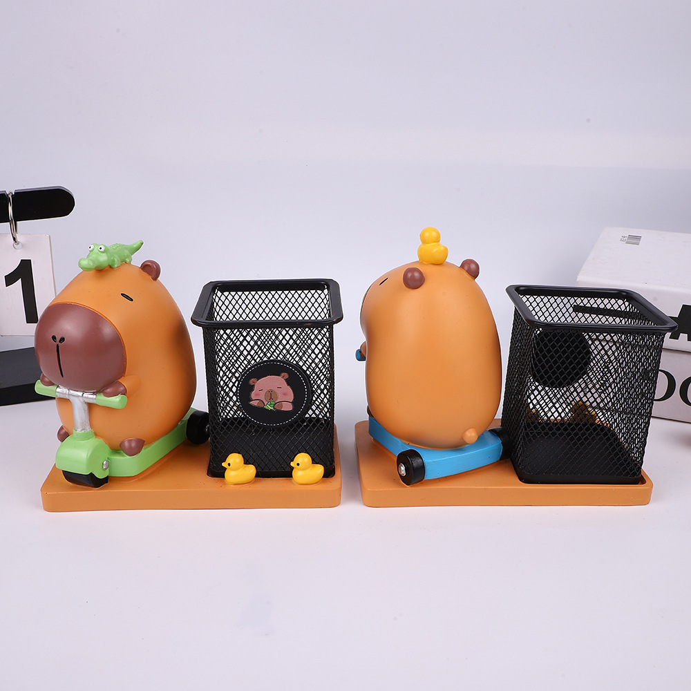 Kapibala Creative Portalápices Papelería Decoración de escritorio Regalo de cumpleaños circundante Cubo de almacenamiento nostálgico