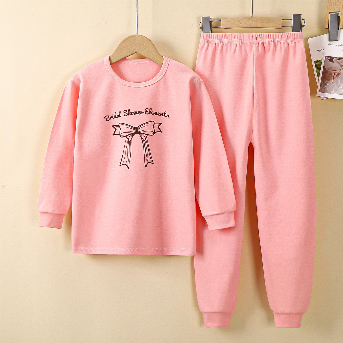 Conjunto de ropa interior para niños de otoño, nuevo estilo de algodón puro, pijamas para niños, servicio a domicilio para niñas, ropa de otoño para niños grandes, pantalones largos, ropa para niños