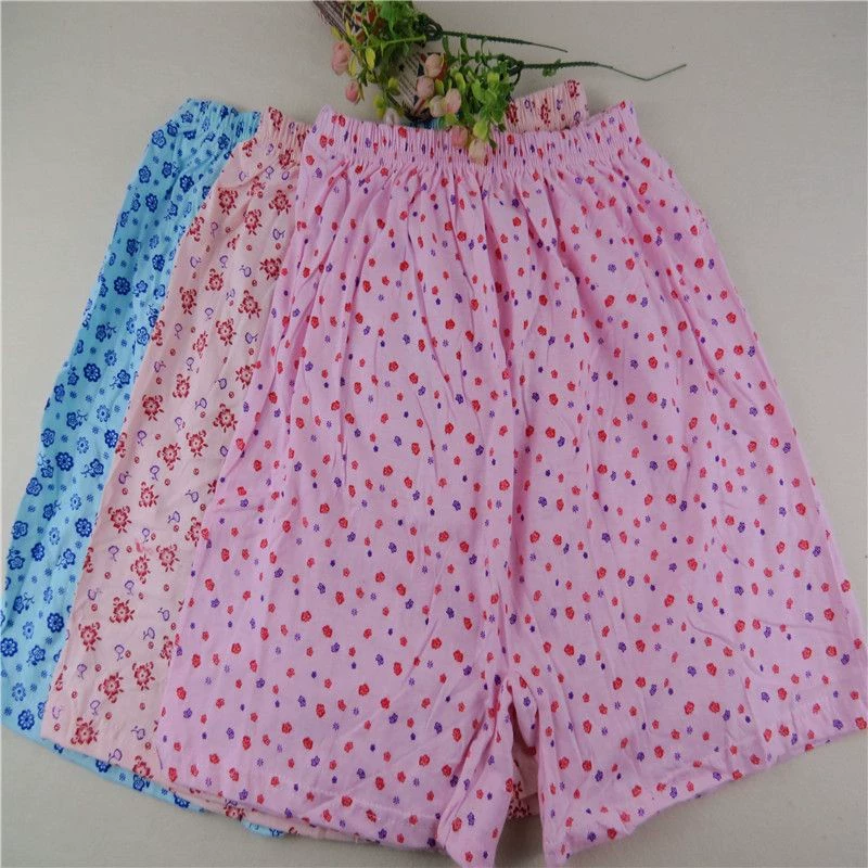 Женские боксеры среднего и пожилого возраста, а также толстые утолщенные шорты из полиэстера и хлопка больших размеров с принтом