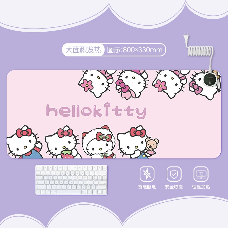 Hello kitty, table mat writing, table teaching laptop, mouse