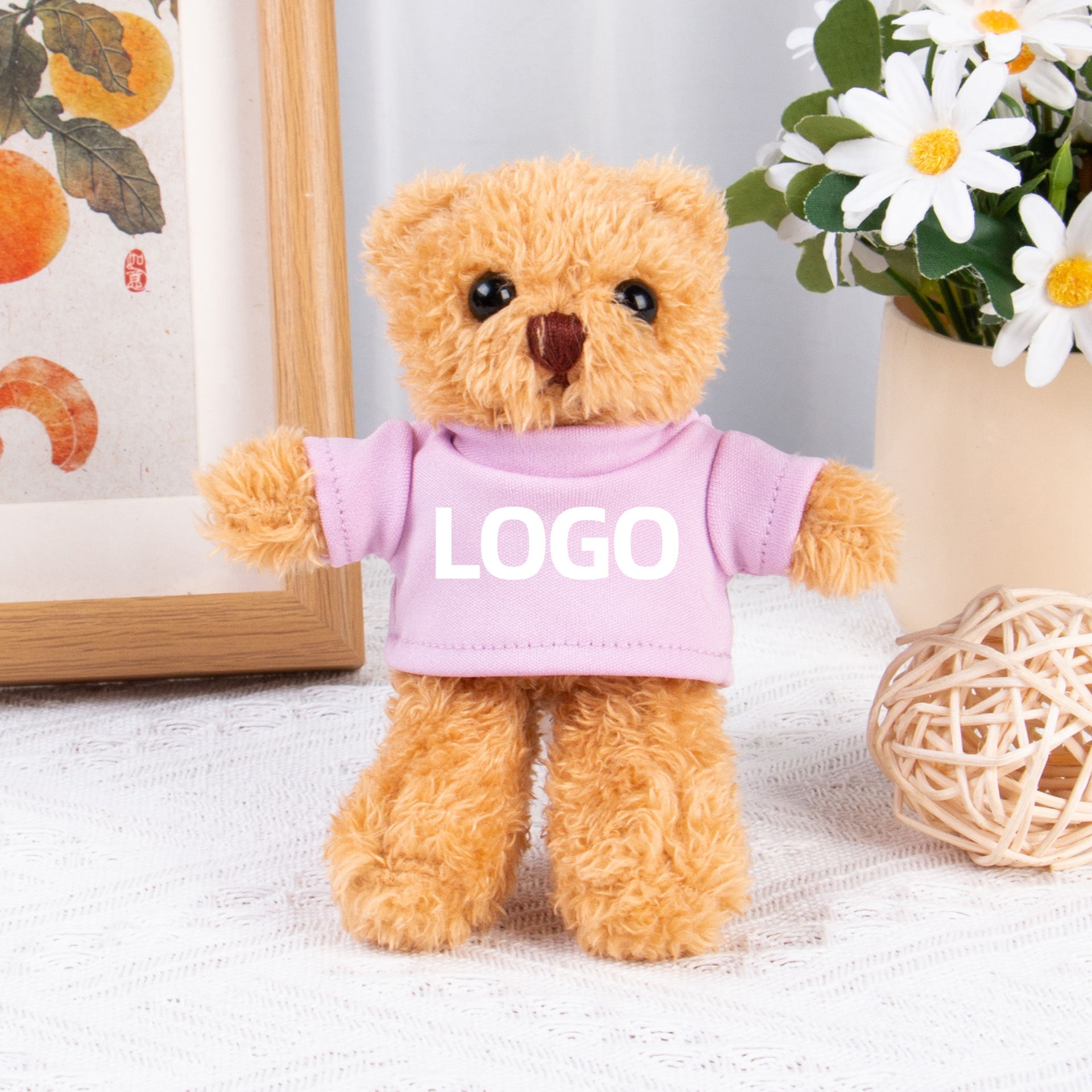 Teddy Bear Keychain Colgante Bolsa accesorios de ropa impresa LOGO vestido Teddy Teddy Doll juguetes de peluche