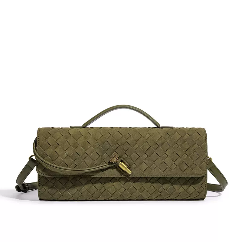 热销爆款欧美复古法棍包  时尚磨砂纯手工编织手拿包单肩斜跨女包