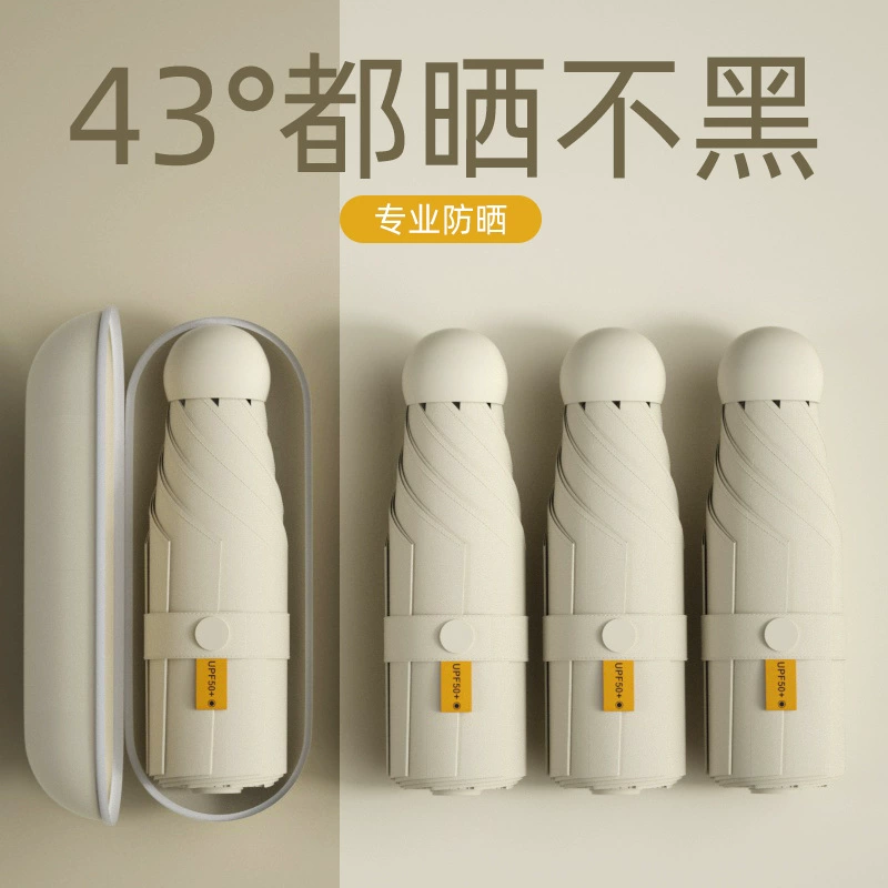 Umbrella solar-powered, handheld small capsule, sun protection