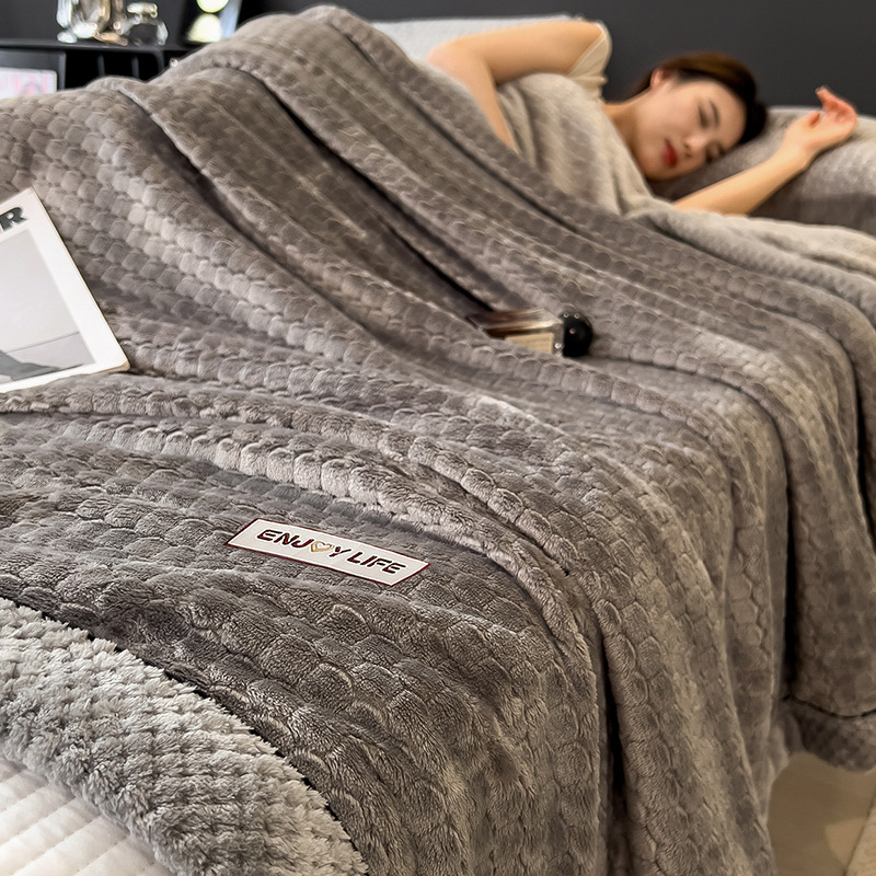 Invierno leche mantas de peluche gruesas mantas de peluche de coral sábanas gruesas de peluche dormitorio de estudiantes franela siesta manta