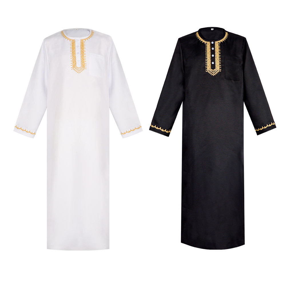 Cross-border Arabic robe Middle Eastern embroidery men's Muslim clothing Halloween cosplay party costume