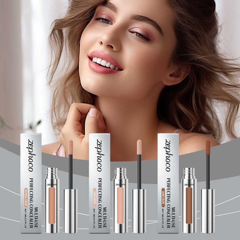 Zephoco Dark Skin Tone Concealer Moisturizes and Adheres to the Skin, Covering Facial Blemishes to Create a Natural Base Makeup