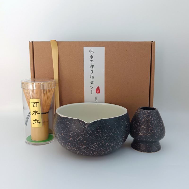 Cerámica matcha set con bocal de té matcha cepillo de té 100 - Ben-stand matcha combinación matcha herramienta de té caja de regalo