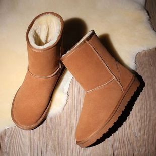 Кожаные короткие зимние сапоги, утепленные удерживающие тепло ботинки, коллекция 2023