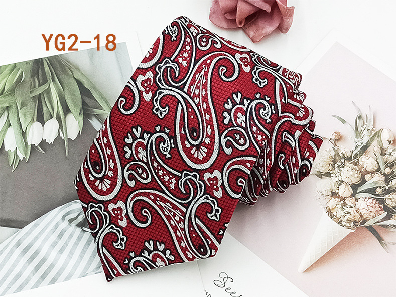 Corbata informal de negocios para hombre, en stock de fábrica, estilo nuevo atado a mano, diseño paisley, jacquard de poliéster y seda, 8 cm
