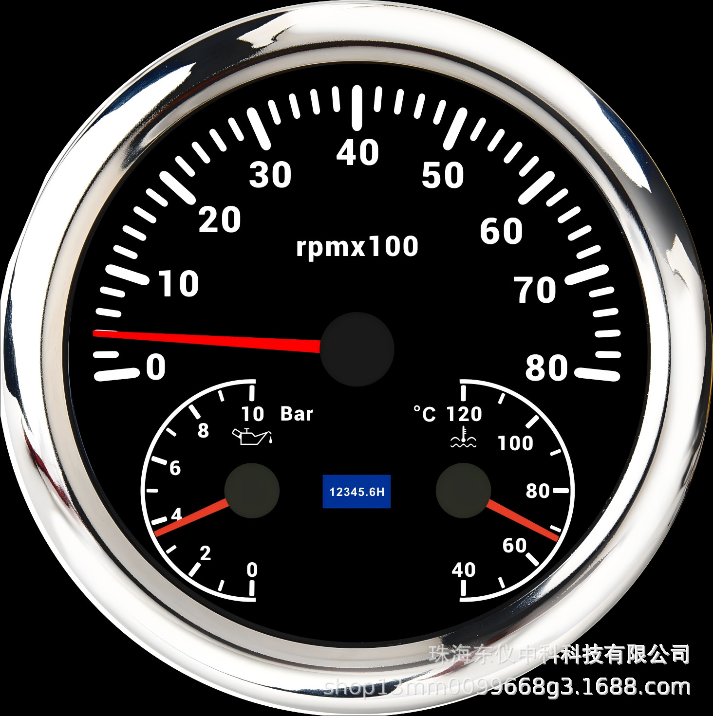 110mm Pointer Tachometer Engine Tachometer 0-3/4/6/7/8Krpm Combined Oil Pressure Gauge Water Temperature Gauge