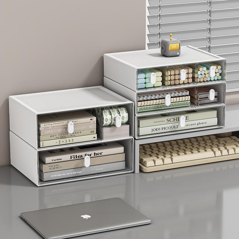 Papelería caja de almacenamiento de escritorio del estudiante combinación de tipo cajón organización artículos diversos cosméticos pluma escritorio mano cuenta titular de la pluma estante de almacenamiento