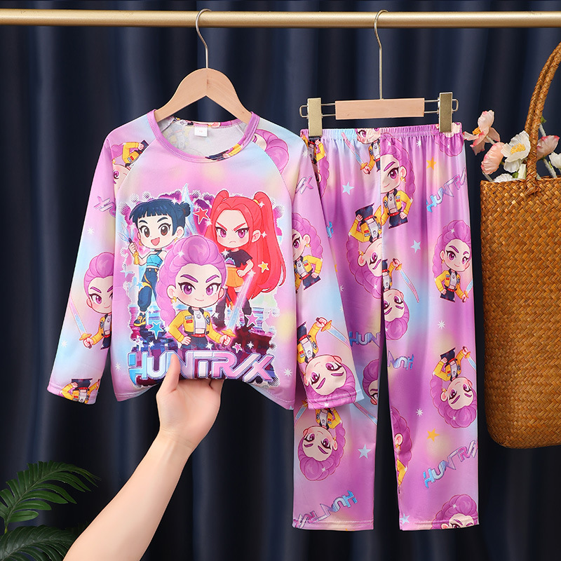 2026 New Children's Pajamas Girls' Home Wear Set Summer Long-Sleeve Thin Air-Conditioning Clothing for Boys and Girls 2026 New Children's Pajamas Girls' Home Wear Set Summer Long-Sleeve Thin Air-Conditioning Clothing for Boys and Girls