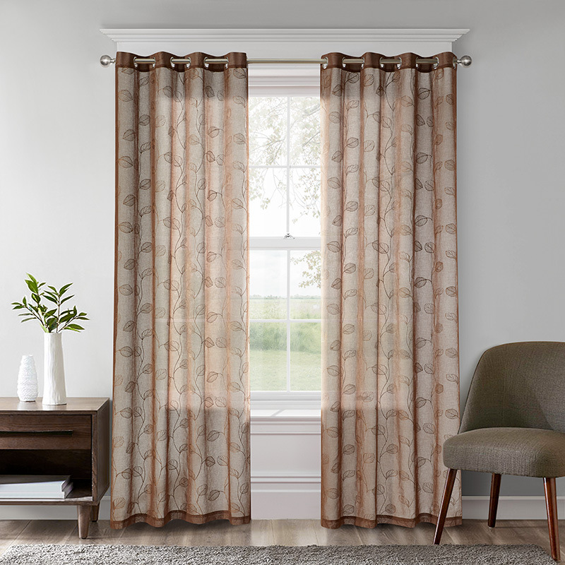 Nuevas cortinas transfronterizas de comercio exterior semisombrado cortinas verticales perforadas cortinas bordadas multicolores estadounidenses productos terminados