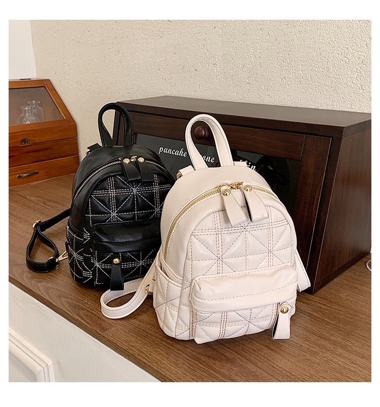 Lingge Embroidery Thread Mini Backpack Women's Autumn And Winter Schoolbag display picture 4