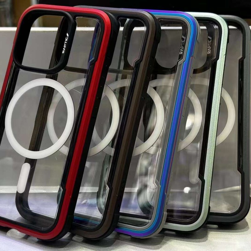 Raptic metal aluminum alloy anti-drop magnetic attraction phone case for iPhone16 promax protective cover sh