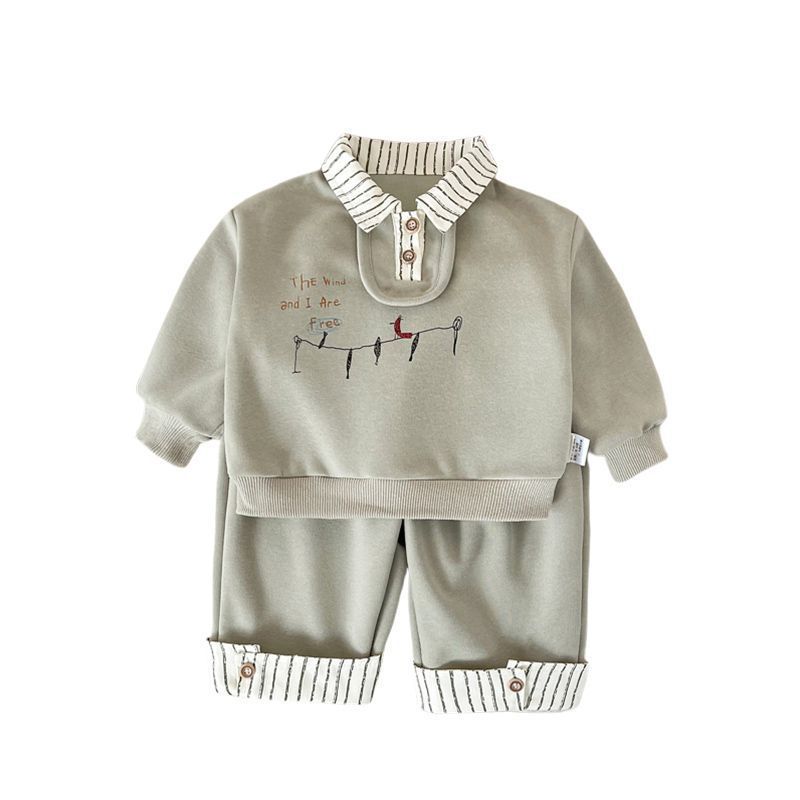 106059819@qq.com Conjunto Infantil Masculino de Manga Comprida, Estilo Novo, para Crianças e Bebês, Conjunto Elegante de Duas Peças para Passeios na Primavera, Fofo_voghion.com