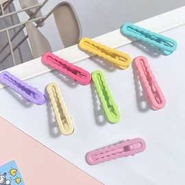 5cm亮面波浪发夹碎发刘海夹diy手工糖果色发卡一字夹发饰材料批发