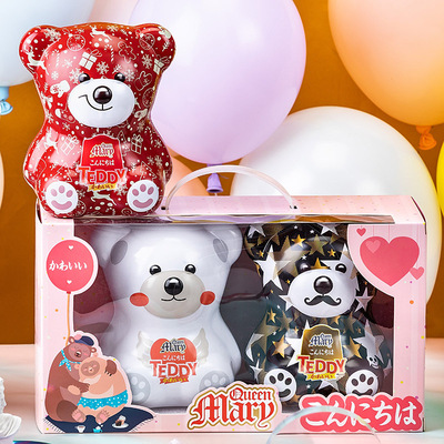 泰迪星座小熊曲奇餅幹奶酪威化卷進口禮盒裝送兒童女友禮物禮包