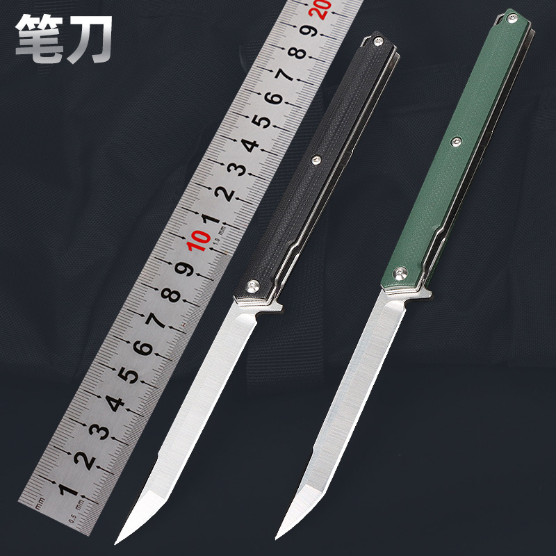 户外刀高硬度便携防身折刀5CR钢G10柄腰夹刀阳江五金小刀现货批发
