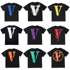 Vlone salute short-sleeved large V Chinese dragon limited edition Hiroshi Fujiwara Gucci Wang Yibo same style loose-fit couple men's