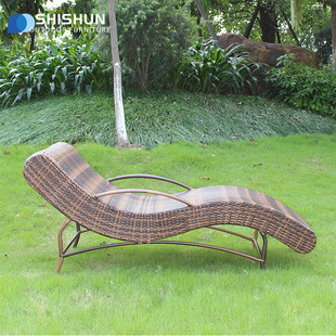 Outdoor Rattan Bed Patio Balcony Hotel Garden Outdoor Villa Swimming Pool Leisure Recliner Beach Chair Furniture
