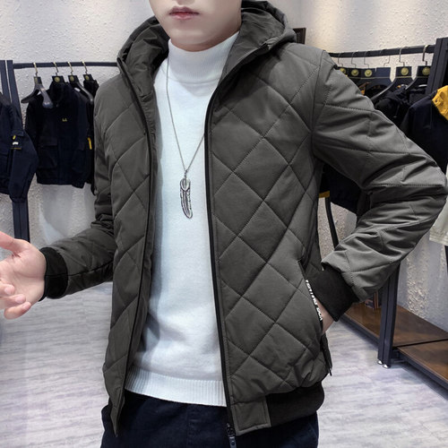 Men's Winter Cotton Jacket Short Version Korean Style Fashion Plush Cotton Coat Men's Casual Thick Cotton Padded Jacket