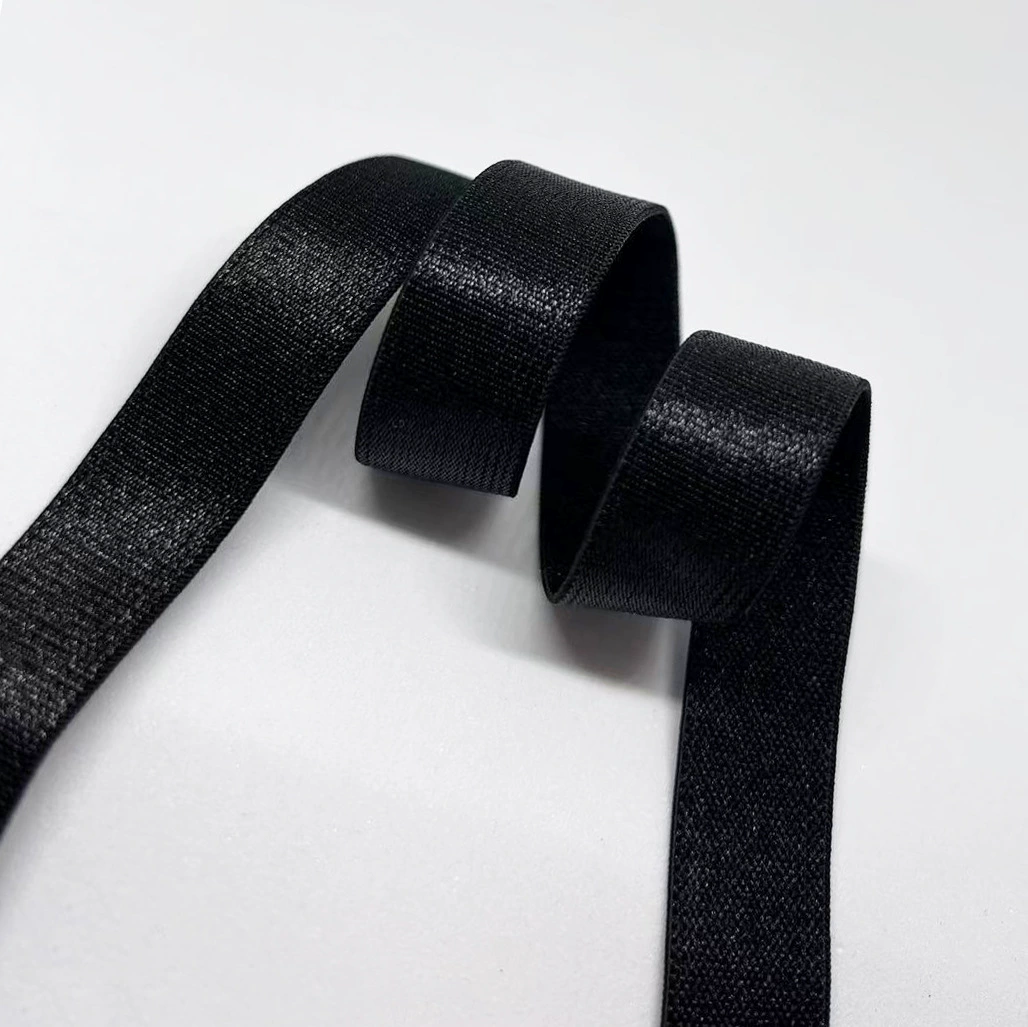 Glossy underwear, velvet straps, elastic bra, 8mm, 2.5mm, polyester, on elastic band