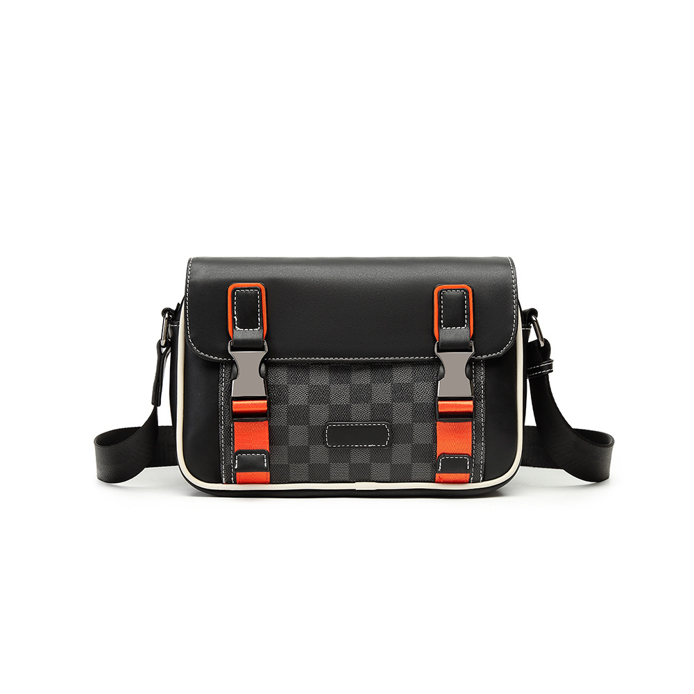 2026 New Men's Patchwork Trendy Small Square Bag, Fashionable Casual Large Capacity Crossbody Bag for Streetwear, Wholesale