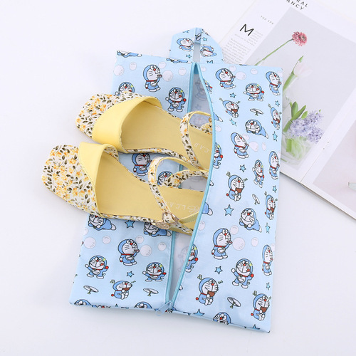 Japanese cute cartoon waterproof shoe storage bag towel clothing storage bag travel business trip hand shoe bag