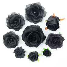 仿真花黑色系花朵跨境热销玫瑰康乃馨昙花兰花小百合万圣节装饰花