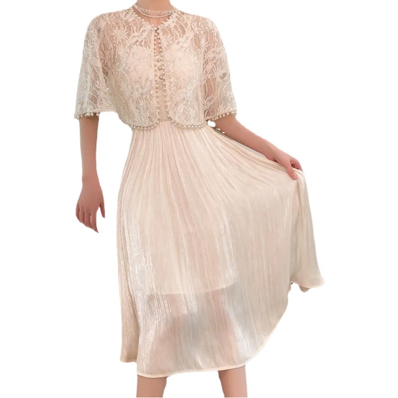 2026 Summer Elegant Outerwear for Annual Party and Wedding, Chinese Style Lace Thin Cardigan Cape Shawl Coat