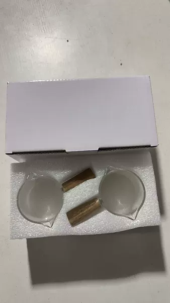Wooden handle, double mouth, pearl cotton white box, pack of two